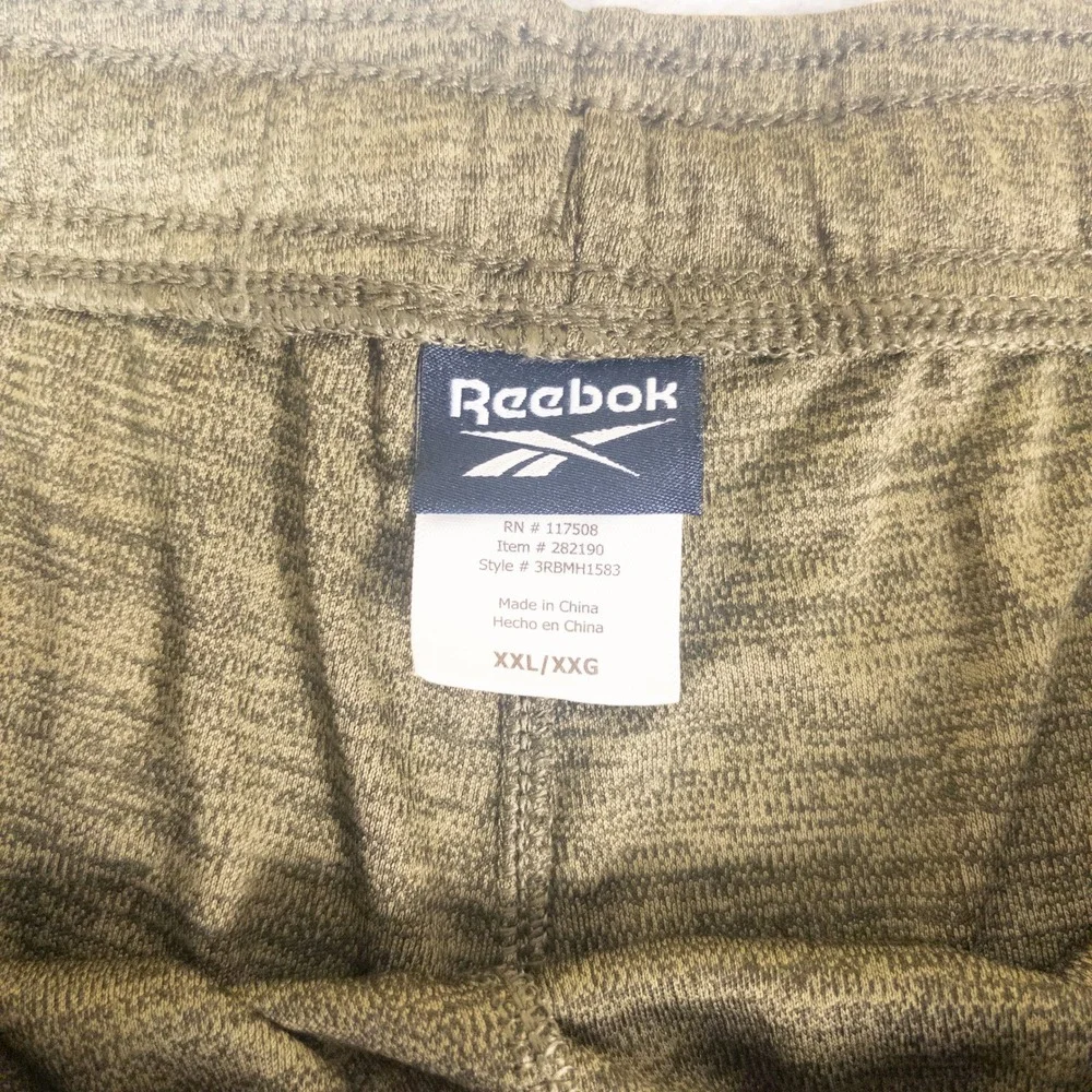 Reebok Mens XXL Athletic Shorts Olive Green Heathered Training Gym 3RBMH1583